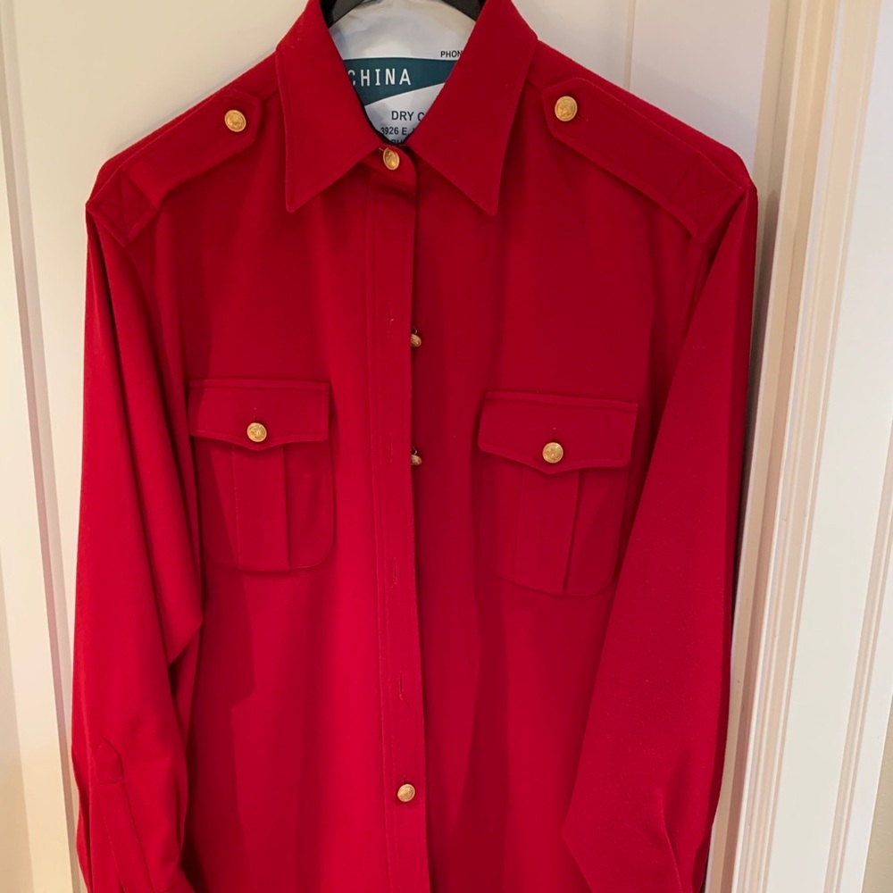 Large Women’s wool Faconnable button down shirt